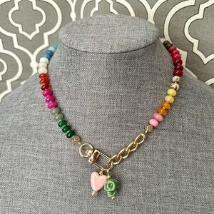 Trendy Rainbow 🌈 Gemstone Crystal Candy Necklace